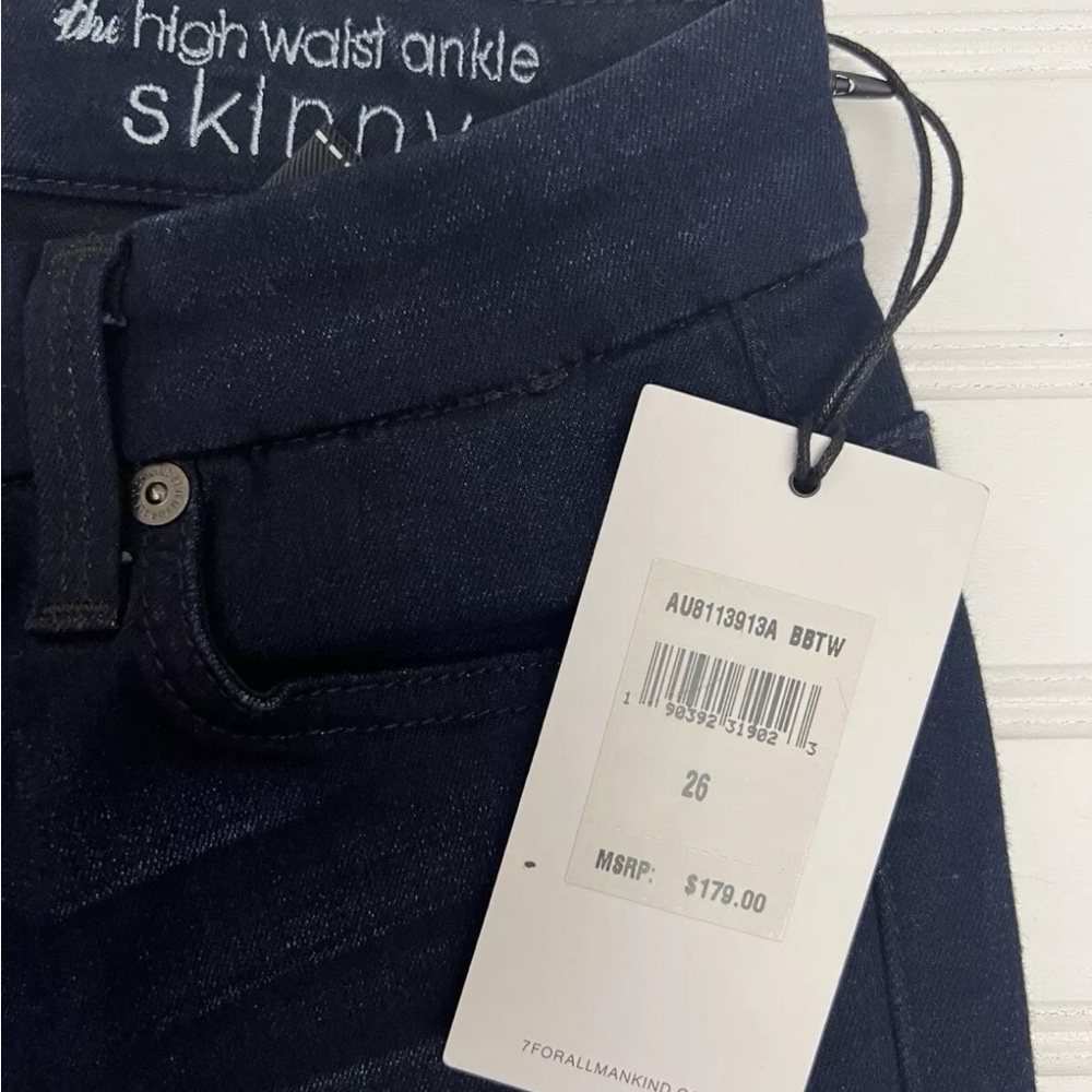 7 For All Mankind Womens High Waist Super Skinny Ankle Dark Jean Size 26 NWT